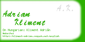 adrian kliment business card