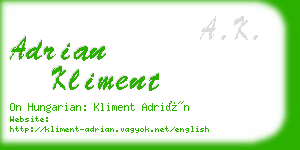 adrian kliment business card